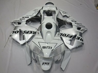 Weiß Silber Repsol 2003-2004 CBR600RR Motorrad Verkleidungen