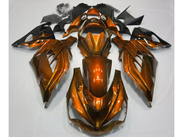 Gebranntes Orange Glänzend 2012-2021 ZX14R Motorrad Verkleidungen