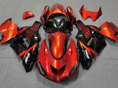 Gebranntes Orange Schwarz 2006-2011 ZX14R Motorrad Verkleidungen