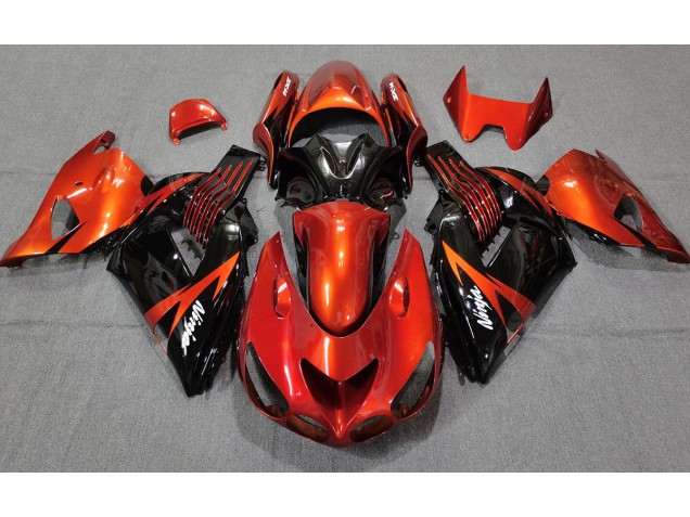 Gebranntes Orange Schwarz 2006-2011 ZX14R Motorrad Verkleidungen