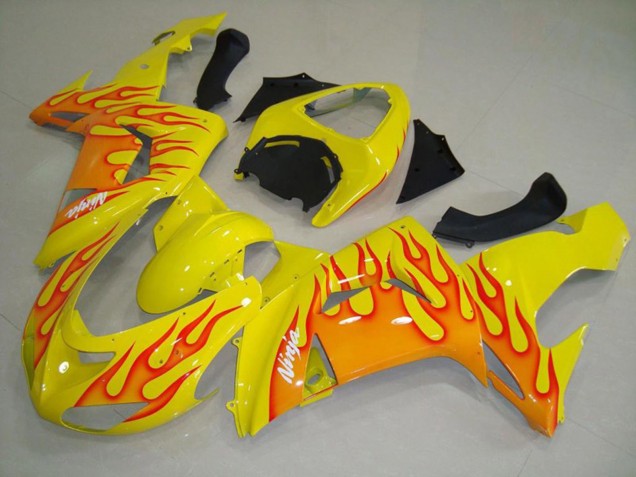 Gelb Orange Flamme 2006-2007 ZX10R Motorrad Verkleidungen