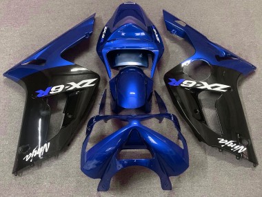 Glänzend Blau & Schwarz 2003-2004 ZX6R Motorrad Verkleidungen