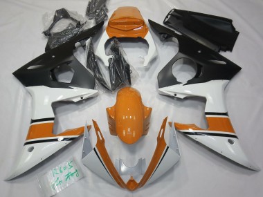 Glänzend Weiß & Orange 2003-2004 R6 Motorrad Verkleidungen