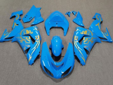 Hellblau & Gold 2006-2007 ZX10R Motorrad Verkleidungen