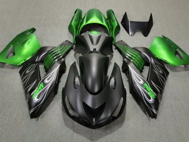 Matt Schwarz & Grün 2006-2011 ZX14R Motorrad Verkleidungen