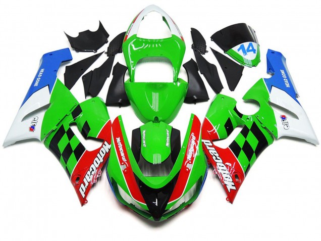 Mehrfarbig Kariert 2005-2006 ZX6R Motorrad Verkleidungen