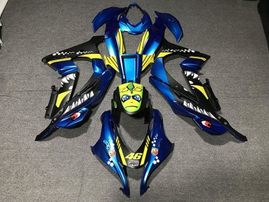 Metallisch Blauer Hai 2016-2019 ZX10R Motorrad Verkleidungen