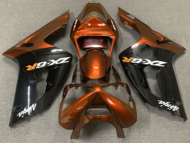 Orange Glänzend & Schwarz 2003-2004 ZX6R Motorrad Verkleidungen