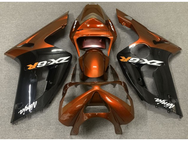 Orange Glänzend & Schwarz 2003-2004 ZX6R Motorrad Verkleidungen