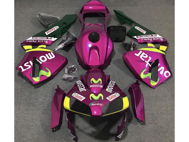 Pink Movistar 2003-2004 CBR600RR Motorrad Verkleidungen