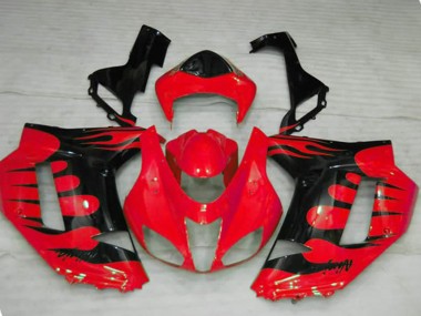 Rot Flamme 2007-2008 ZX6R Motorrad Verkleidungen