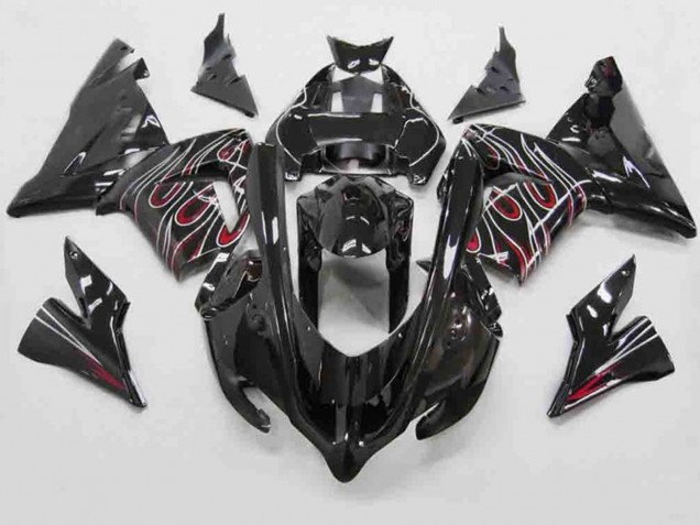 Rot Schwarz Flamme 2004-2005 ZX10R Motorrad Verkleidungen