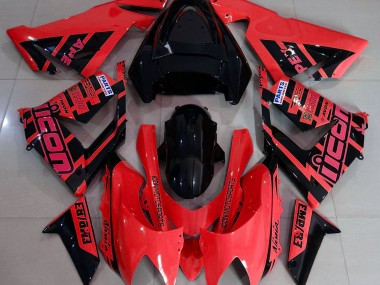 Rot & Schwarz & Logos 2004-2005 ZX10R Motorrad Verkleidungen