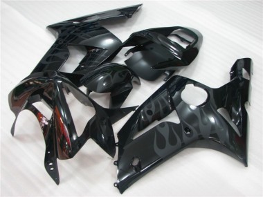 Schwarz Flamme 2003-2004 ZX6R Motorrad Verkleidungen