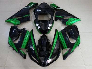 Schwarz Glänzend & Elektrogrün 2005-2006 ZX6R Motorrad Verkleidungen