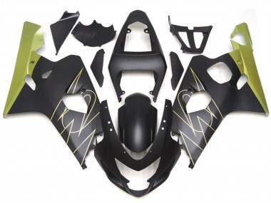 Schwarz Matt & Gold Corona Benutzerdefiniert 2004-2005 GSXR 600-750 Motorrad Verkleidungen